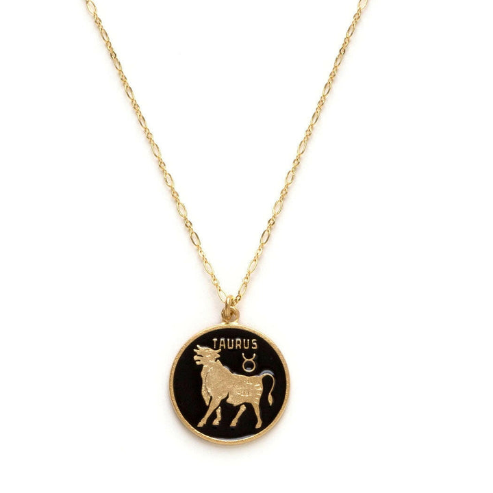 Zodiac Black Enamel Necklace — Astrology Collection | Artisans.